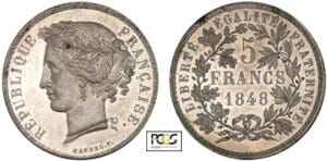 Deuxième république - 5 francs - Concours de Marrel 1848 Deuxième république - 5 francs - Concours de Marrel 1848