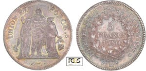 5 francs Hercule union et force - An 11 L (Bayonne) 5 francs Hercule union et force - An 11 L (Bayonne)