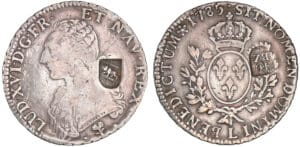 Suisse - Bern - 40 batzen (1816) contremarqué sur un écu de Louis XVI 1785 L (Bayonne) Suisse - Bern - 40 batzen (1816) contremarqué sur un écu de Louis XVI 1785 L (Bayonne)