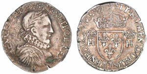 Henri III (1574-1589) - Teston - 3ème type - 1575 B (Rouen)