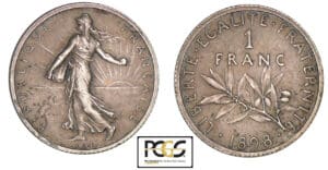 1 franc Semeuse 1898 - Flan mat 1 franc Semeuse 1898 - Flan mat
