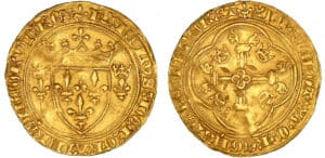Charles VII - Ecu d'or à la couronne 4ème émission 26 mai 1447 - Tournai Charles VII - Ecu d'or à la couronne 4ème émission 26 mai 1447 - Tournai