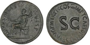 Domitien - Sesterce (80, Rome) - Restitution de Titus Domitien - Sesterce (80, Rome) - Restitution de Titus