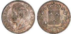 5 francs Charles X - 2ème type 1828 BB (Strasbourg)