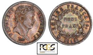 1/2 franc Napoléon revers empire 1812 A (Paris)