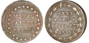 République de Rome - Fermo - Mezzo baiocco