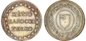 République de Rome - Fermo - Mezzo baiocco