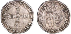 Louis XIII (1610-1643) - ¼ d'écu de Béarn à la croix fleurdelisée - 1620 *A (Morlaàs)