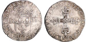 Louis XIV (1643-1715) - ¼ d'écu, frappe au marteau, avers côté écu de France - 1646 9 (Rennes)