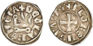 Achaïe - Florent de Hainaut - Denier tournois (Glarentza)