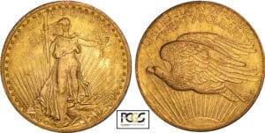 Etats-Unis - Saint-Gaudens - 20 dollars 1908 no motto