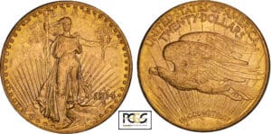 Etats-Unis - Saint-Gaudens - 20 dollars 1914 D (Denver)