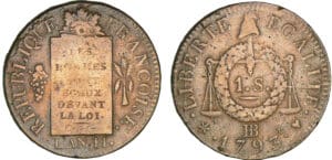 Convention (1792-1795) - Sol à la balance type FRANCOISE - An II - 1793 BB (Strasbourg)