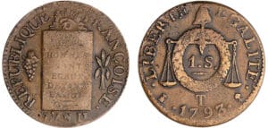 Sol à la balance type FRANCOISE An II - 1793 T (Nantes) Sol à la balance type FRANCOISE An II - 1793 T (Nantes)