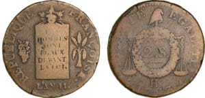 2 sols à la balance - 1793 H (La Rochelle) 2 sols à la balance - 1793 H (La Rochelle)
