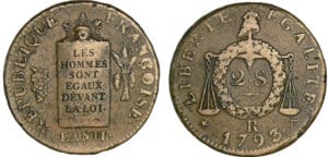 2 sols à la balance - 1793 R (Orléans) 2 sols à la balance - 1793 R (Orléans)