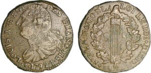 2 sols au faisceau type FRANCOIS - 1792 I (Clermont-Ferrand)