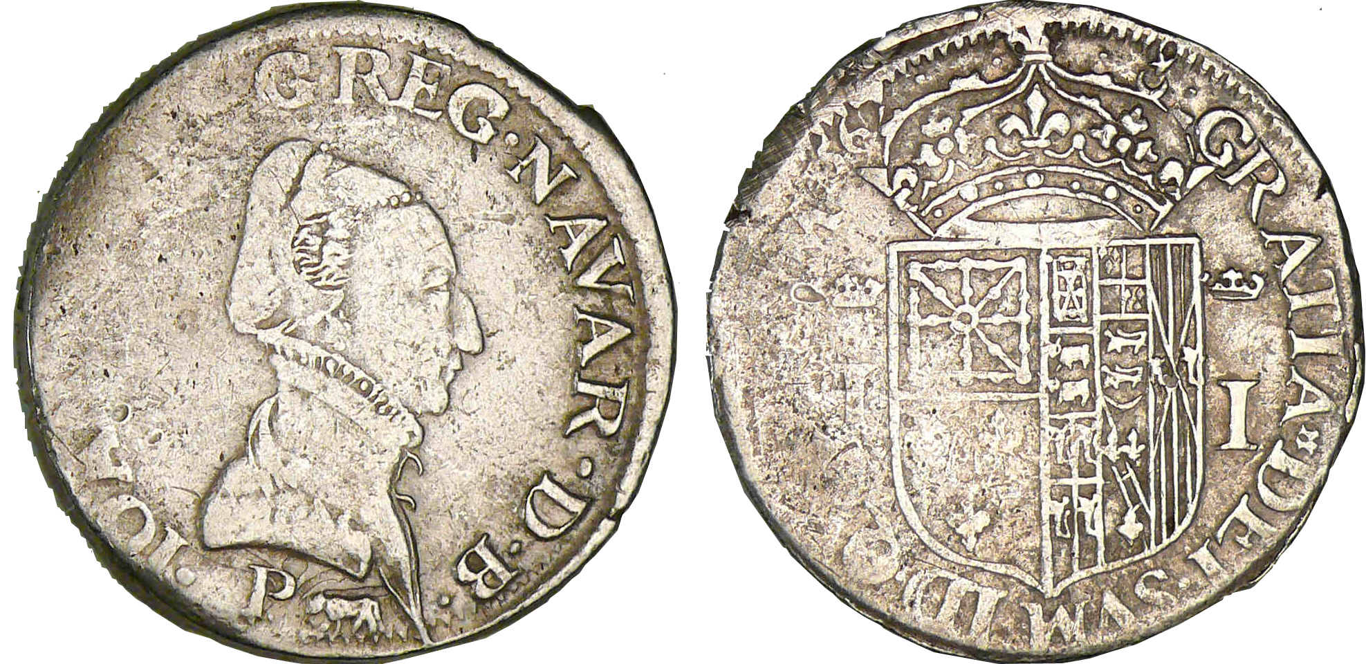 Navarre - Jeanne d'Albret - Teston 1562 (Pau) Navarre - Jeanne d'Albret - Teston 1562 (Pau)