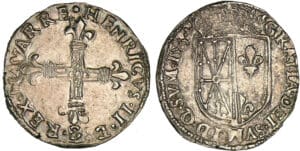 Navarre - Henri III de Navarre, II de Béarn - Quart d'écu 1585 (Saint-Palais) Navarre - Henri III de Navarre, II de Béarn - Quart d'écu 1585 (Saint-Palais)