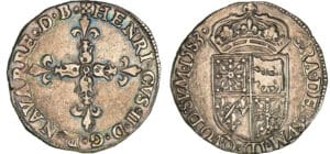 Navarre - Henri III de Navarre, II de Béarn - Huitième d'écu 1583 (Pau) Navarre - Henri III de Navarre, II de Béarn - Huitième d'écu 1583 (Pau)