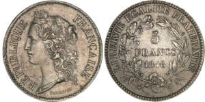 Deuxième république - 5 francs concours de Tournier 1848 Deuxième république - 5 francs concours de Tournier 1848