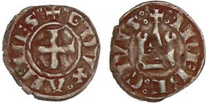 Athènes - Guillaume de la Roche - Denier tournois Athènes - Guillaume de la Roche - Denier tournois