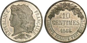 Deuxième république - 10 centimes concours de Dantzell 1848 - Piéfort Deuxième république - 10 centimes concours de Dantzell 1848 - Piéfort
