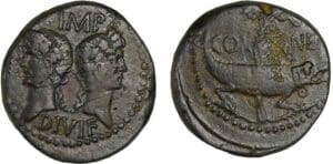 Agrippa et Auguste - Dupondius de Nîmes - (9-3 av. J.-C.) Agrippa et Auguste - Dupondius de Nîmes - (9-3 av. J.-C.)