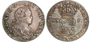 Louis XV - XX sols de France-Navarre - 1719 A (Paris) Louis XV - XX sols de France-Navarre - 1719 A (Paris)