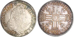 Louis XIV (1643-1715) - ½ écu aux 8 L, 1er type - 1691 A (Paris) flan réf