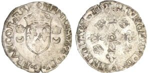 Henri II - Douzain aux croissants - 1552 9 (Rennes) Henri II - Douzain aux croissants - 1552 9 (Rennes)