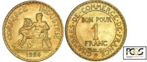 1 franc Chambre de commerce - 1924