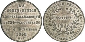 Deuxième République (1848-1852) - Médaille politique 1848 - 4 novembre - Vote de la constitution