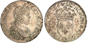 Louis XIV (1643-1715) - ½ d'écu à la mèche courte - 1644 A (Paris) point
