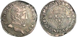 Henri II - Teston à la tête nue - 5ème type - 1553 M (Toulouse) Henri II - Teston à la tête nue - 5ème type - 1553 M (Toulouse)