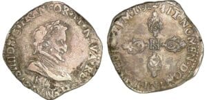 Henri IV (1589-1610) - Demi-franc - 1er type - 1592 K (Bordeaux)