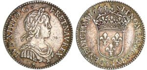 Louis XIV (1643-1715) - 1/12 d'écu à la mèche courte - 1644 A (Paris), Point