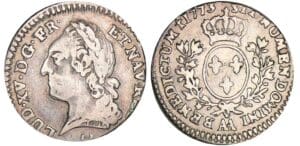Louis XV (1715-1774) - 1/10 d'écu à la vieille tête - 1773 AA (Metz)