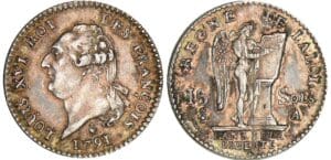 15 sols type FRANCAIS - 1791 A (Paris) 2ème sem 15 sols type FRANCAIS - 1791 A (Paris) 2ème sem