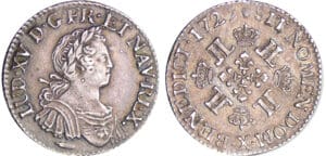 Louis XV - ¼ écu aux huit L - 1725 X (Amiens)