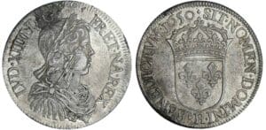 Louis XIV (1643-1715) - ½ écu à la mèche longue - 1650 H (La Rochelle)