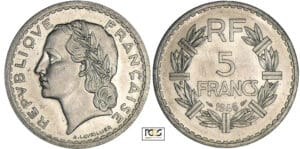 Quatrième République (1947-1959) - 5 francs Lavrillier aluminium 1946