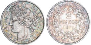 2 francs Cérès avec légende - 1871 A (Paris)