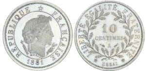 10 centimes type Merley - 1881 essai