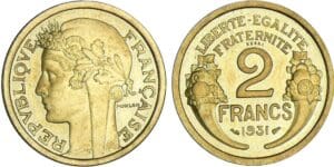 2 francs Morlon bronze-alu - 1931 piéfort essai