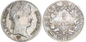 5 francs Napoléon revers empire - 1813 (Utrecht)