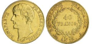 40 francs Bonaparte premier consul - An 12 A (Paris) 40 francs Bonaparte premier consul - An 12 A (Paris)