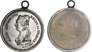 Médaille bi-métallique de Marie Antoinette - 1793 Médaille bi-métallique de Marie Antoinette - 1793