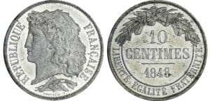 Deuxième république - 10 centimes concours de Dantzell 1848 - Piéfort Deuxième république - 10 centimes concours de Dantzell 1848 - Piéfort