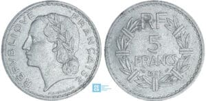 Quatrième République (1947-1959) - 5 francs Lavrillier aluminium 1952 Quatrième République (1947-1959) - 5 francs Lavrillier aluminium 1952